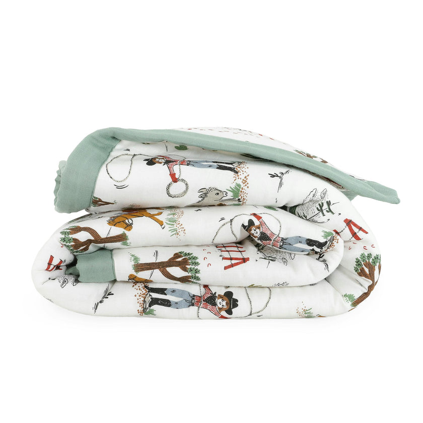Cotton Muslin Toddler Comforter - Cowpoke