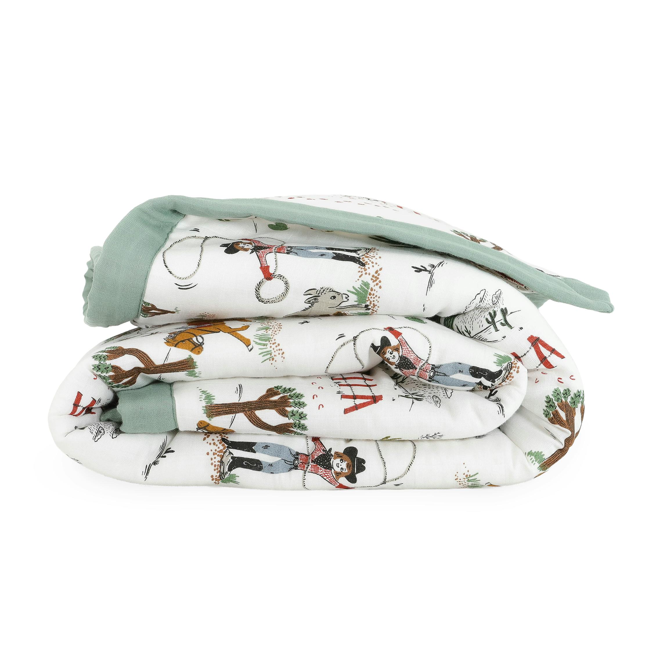 Cotton Muslin Toddler Comforter - Cowpoke