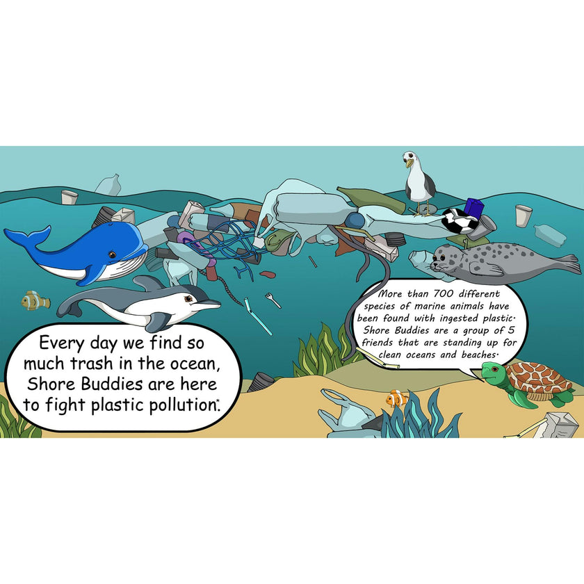 Shore Buddies & the Plastic Ocean Children's Hardcover Picture Book About Plastic Pollution