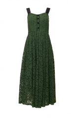 Penny Tank Midi Dress in Green Lace
