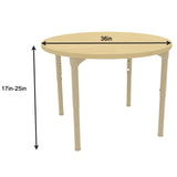 Round Adjustable Kids Table – 36" Diameter, 17" to 25" Height | Classroom, Montessori & Daycare Activity Table