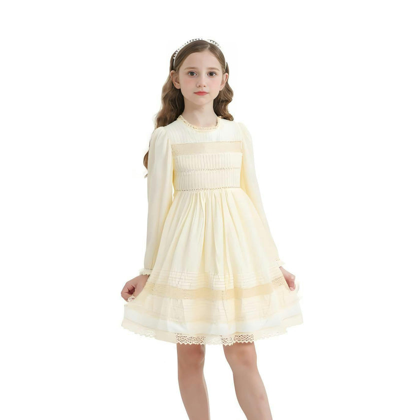 Ivory Pintuck & Lace Dress