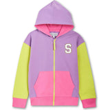 Colorblock Zip Hoodie Sweatshirt, Multi