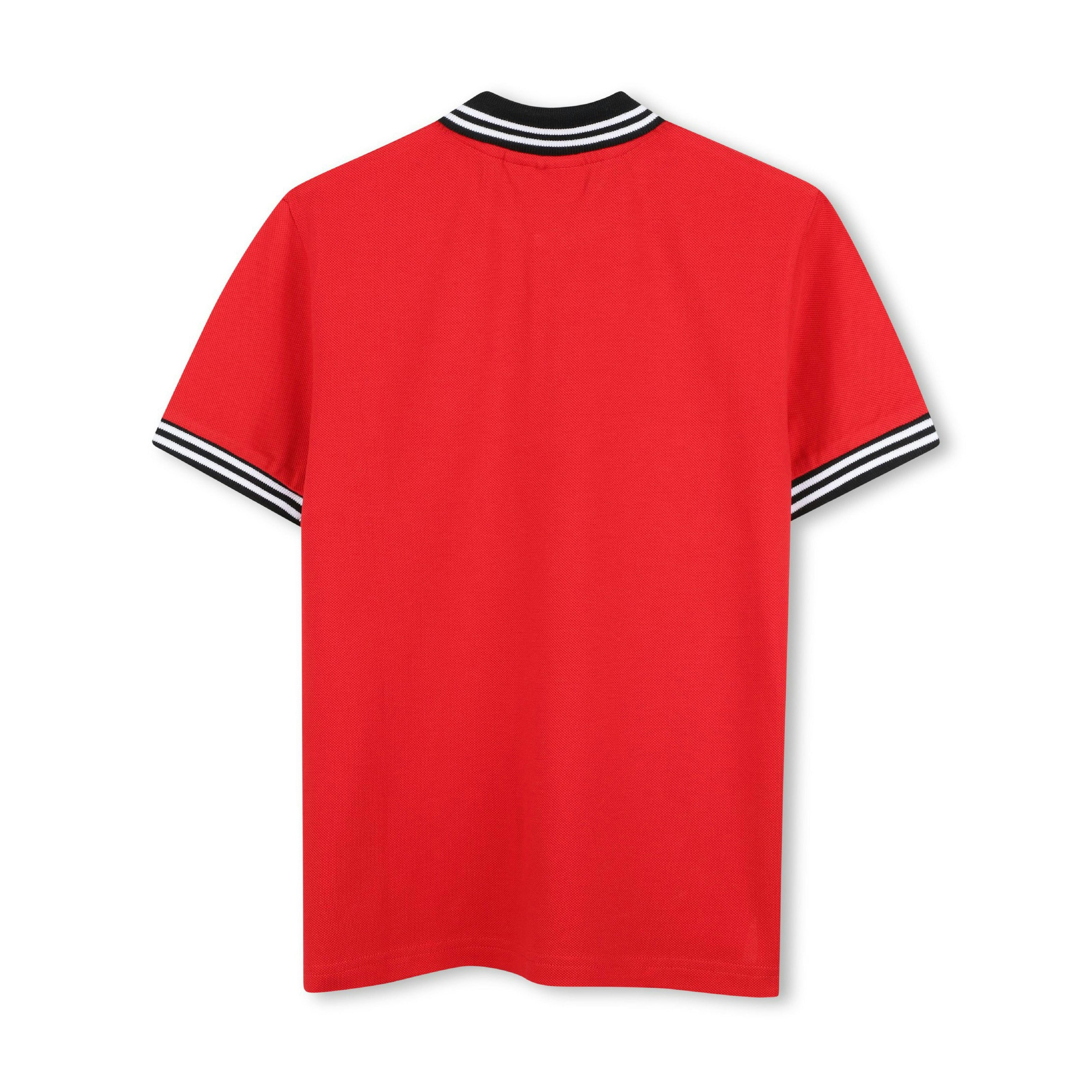 Red Contrast Collar Polo