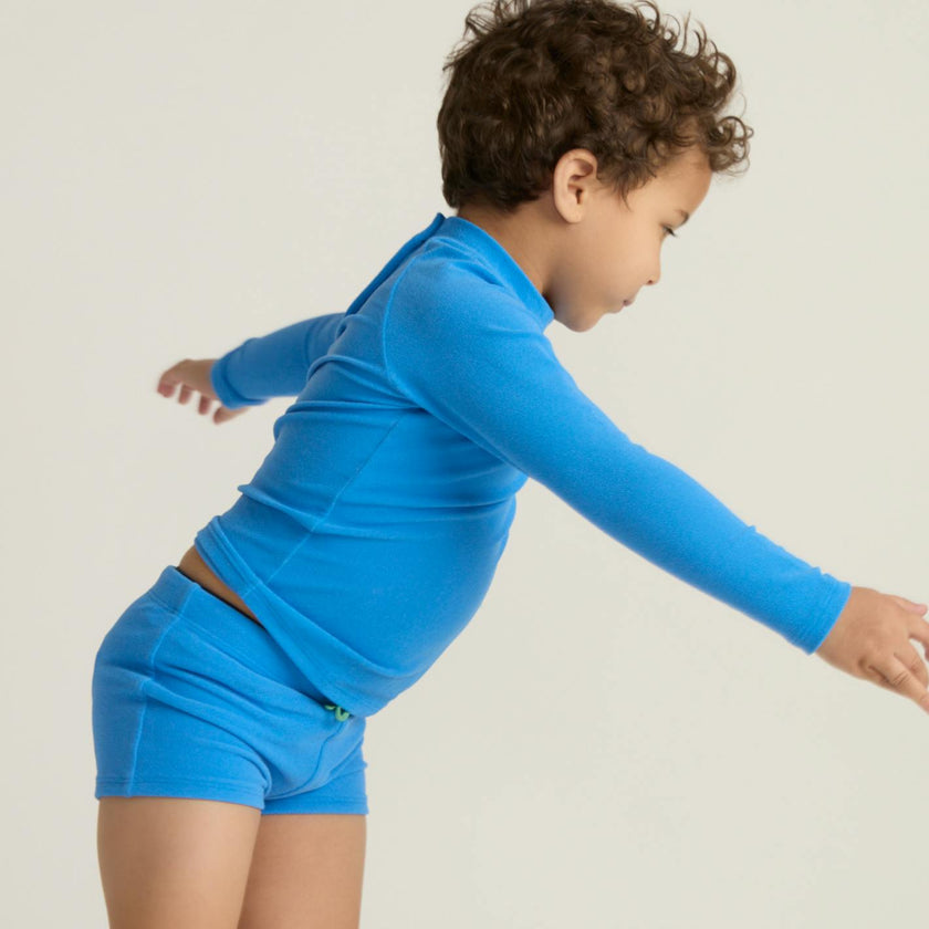 unisex deep sea blue terry rashguard
