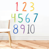Watercolor Numbers • Rainbow • Peel-and-Stick Wall Decals