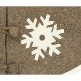 Handmade Christmas Tree Skirt in Felt - Snowflakes on Gray  - 60"