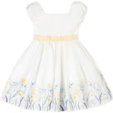 Organic Puff Sleeve Sateen Party Dress, White