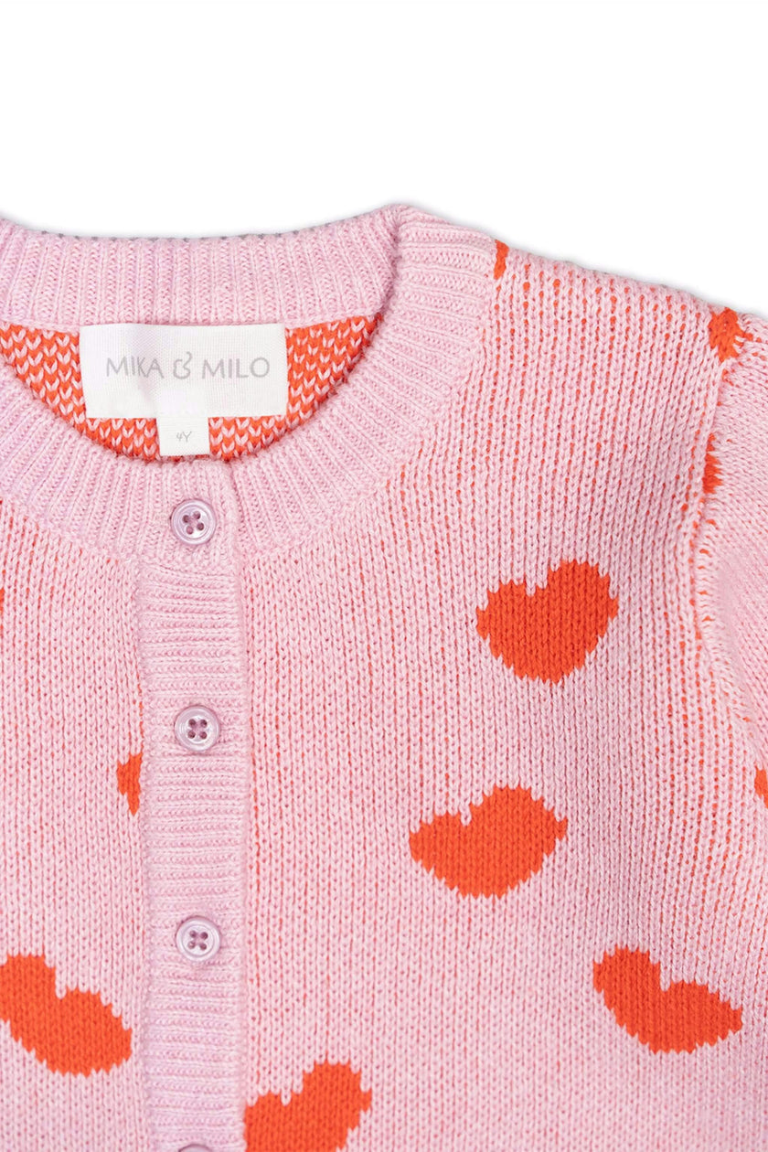 Love Hearts Peplum Cardigan | Bubble Gum