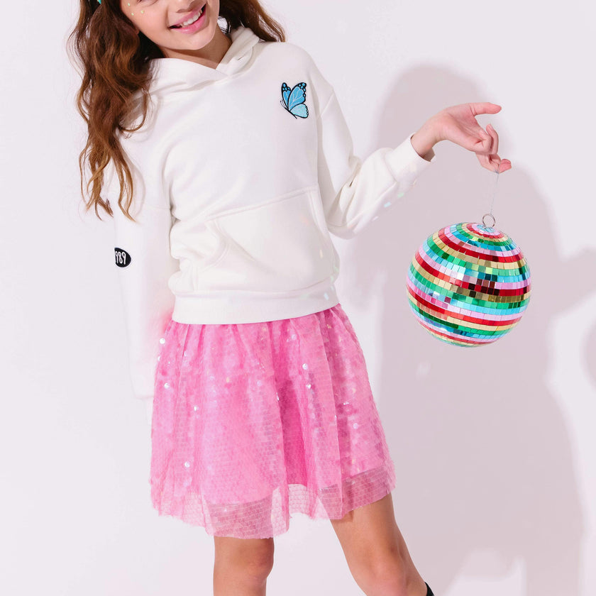 Bubble Gum Hot Pink Sequin Skirt
