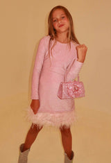 Pink Shimmer Feather Dress