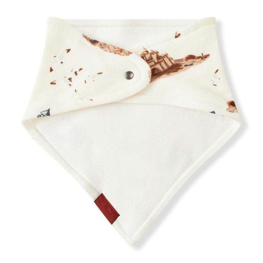 Sandcastle Organic Cotton Three-Layer Kerchief Bib