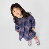 Navy Pleated Sequin Dress