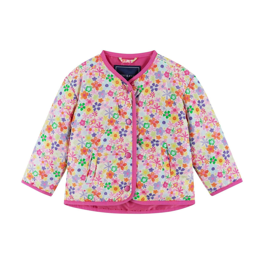 Infant Girls Cream Bomber | Floral Print
