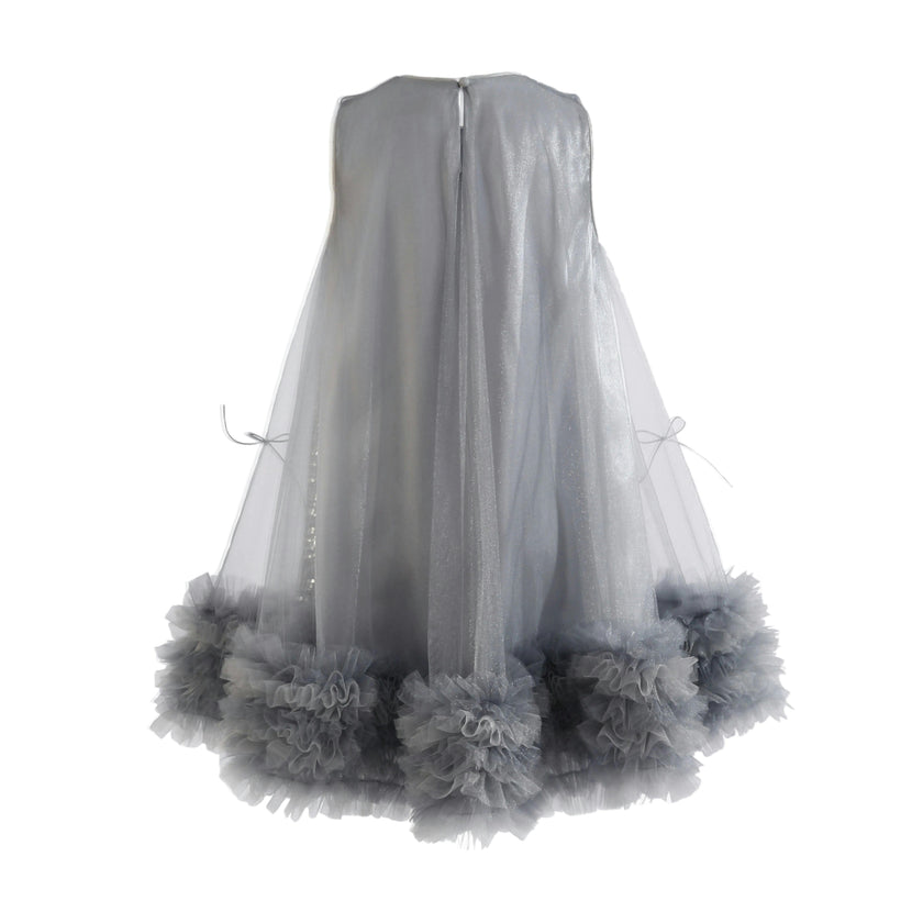 Blue Evangeline Sequin Tulle Dress