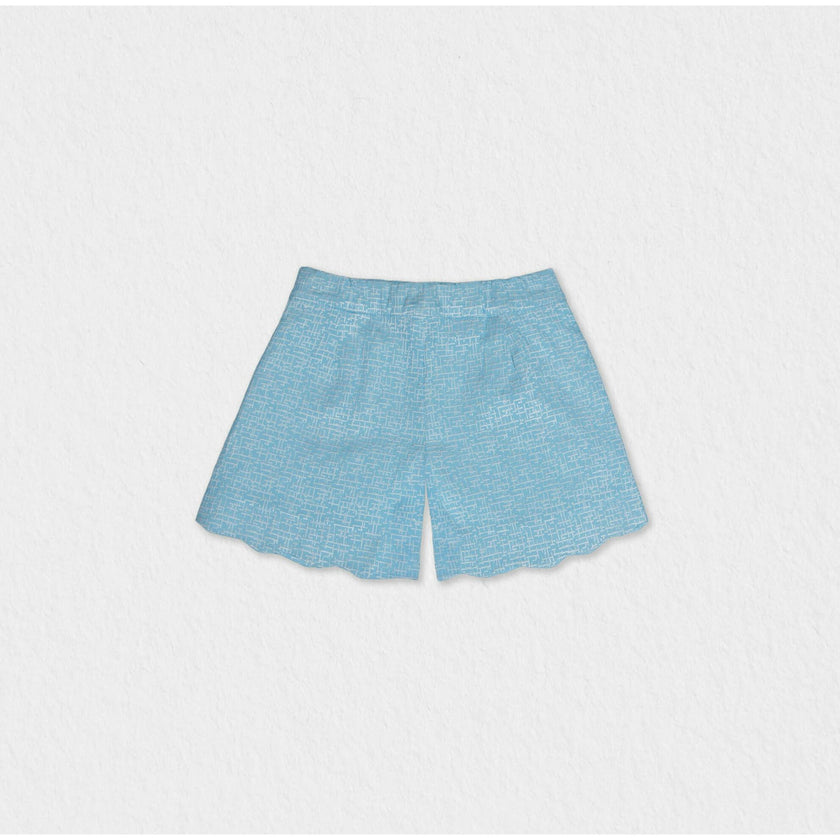 Caissy Girl Shorts Jacquard, Sky Blue Tile