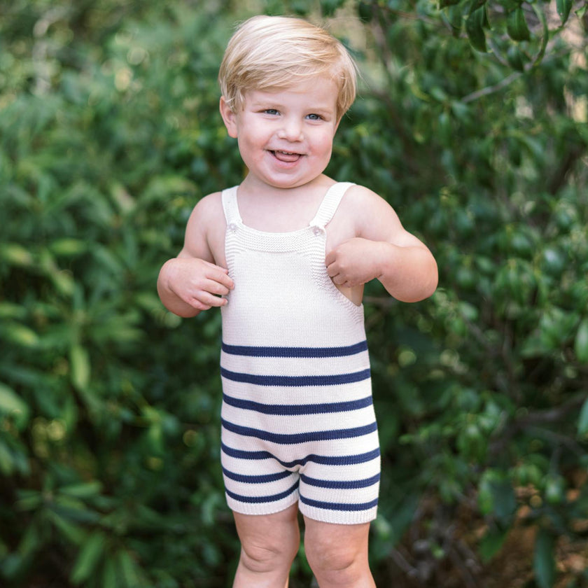 baby breton stripe short overall