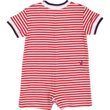 Stripe Knit Shortall With Nautical Embroidery