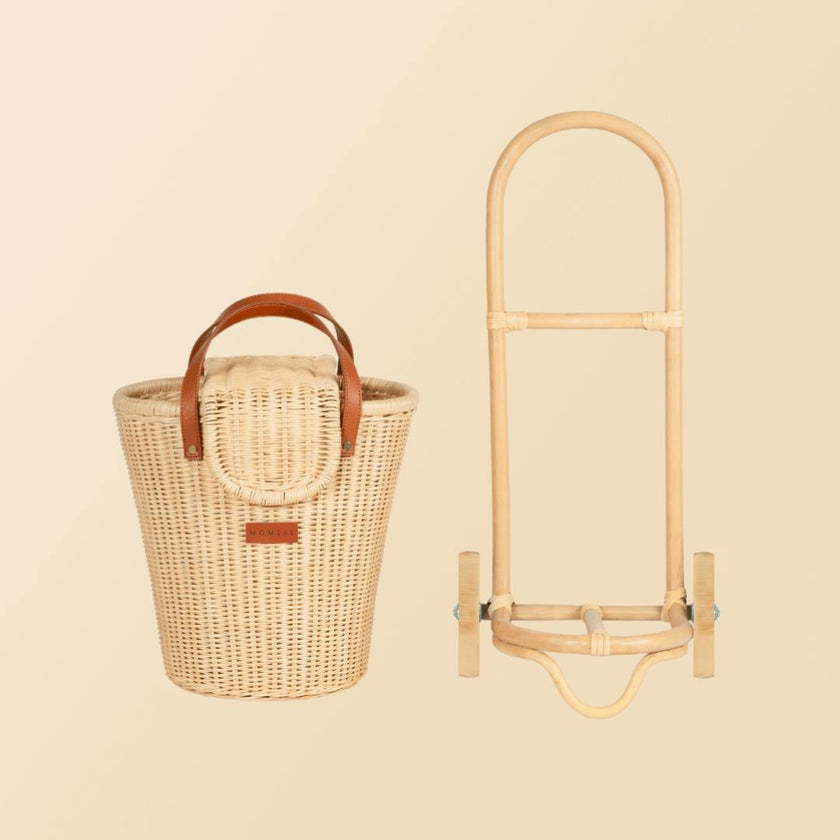 Handcrafted - Eric Kids Shopping Trolley - Rattan Wicker