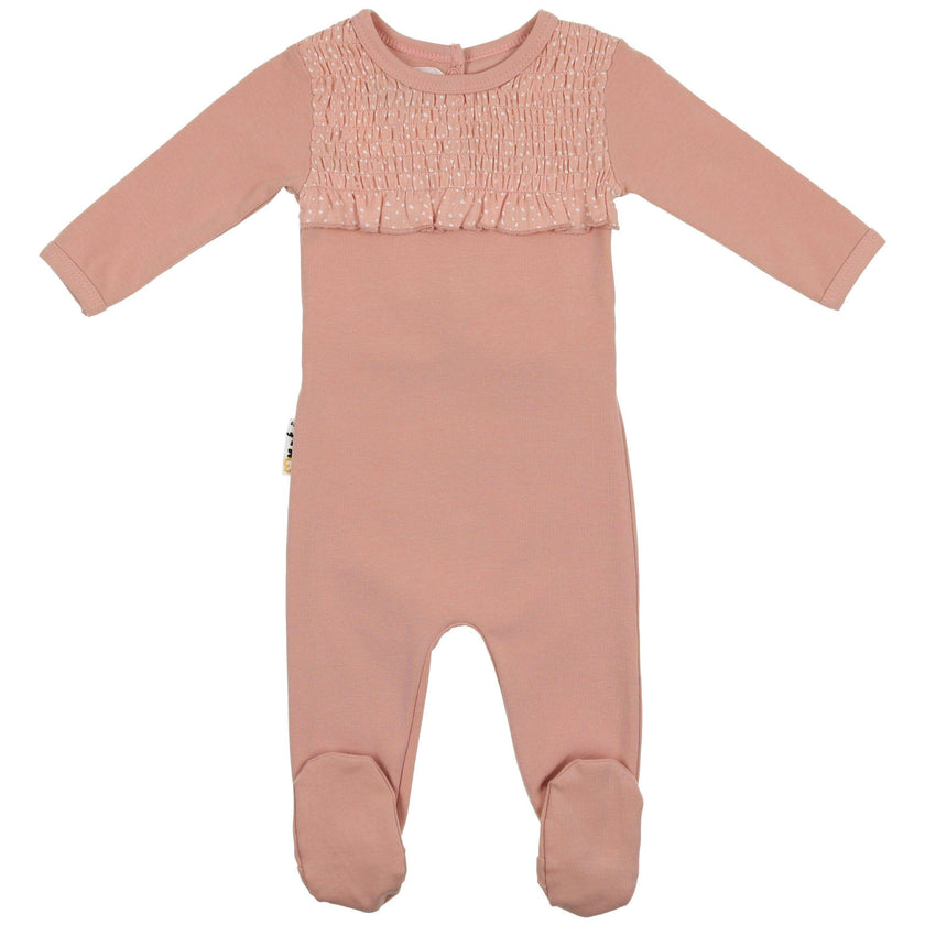 Speckled Smocked Footie