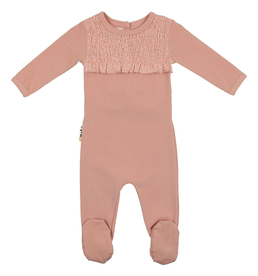 Speckled Smocked Footie