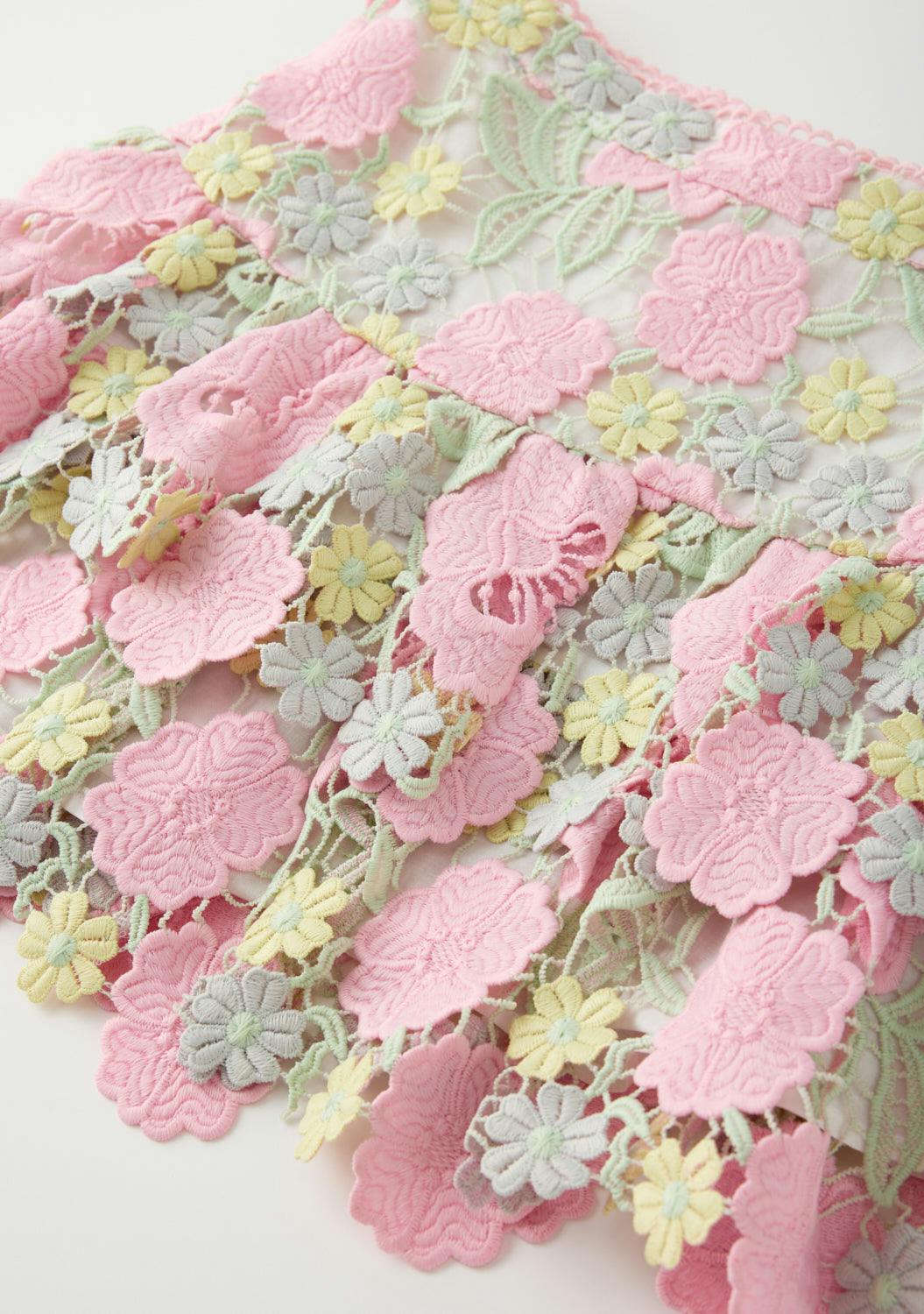 Estella Frill Embroidered Mini Skirt