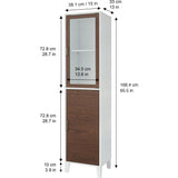 Tyler Modern Wooden Linen Tower Tall Storage Cabinet with Two Doors for Bathrooms or Hallways