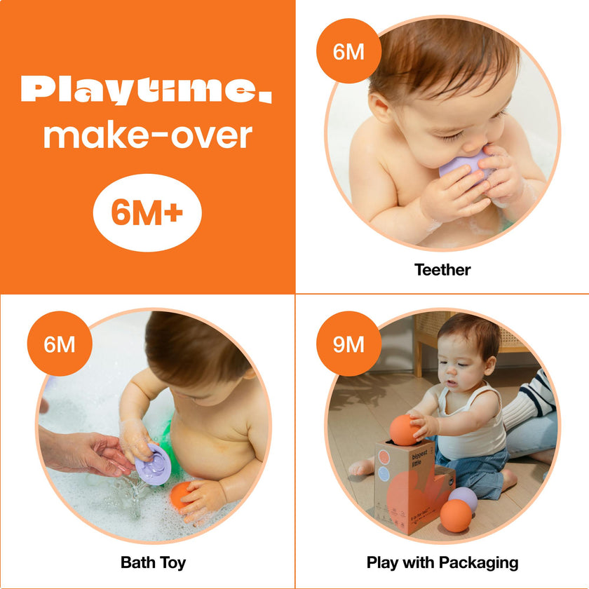 All-in-One Baby Ball Set of 2 for Sensory Bath & Play