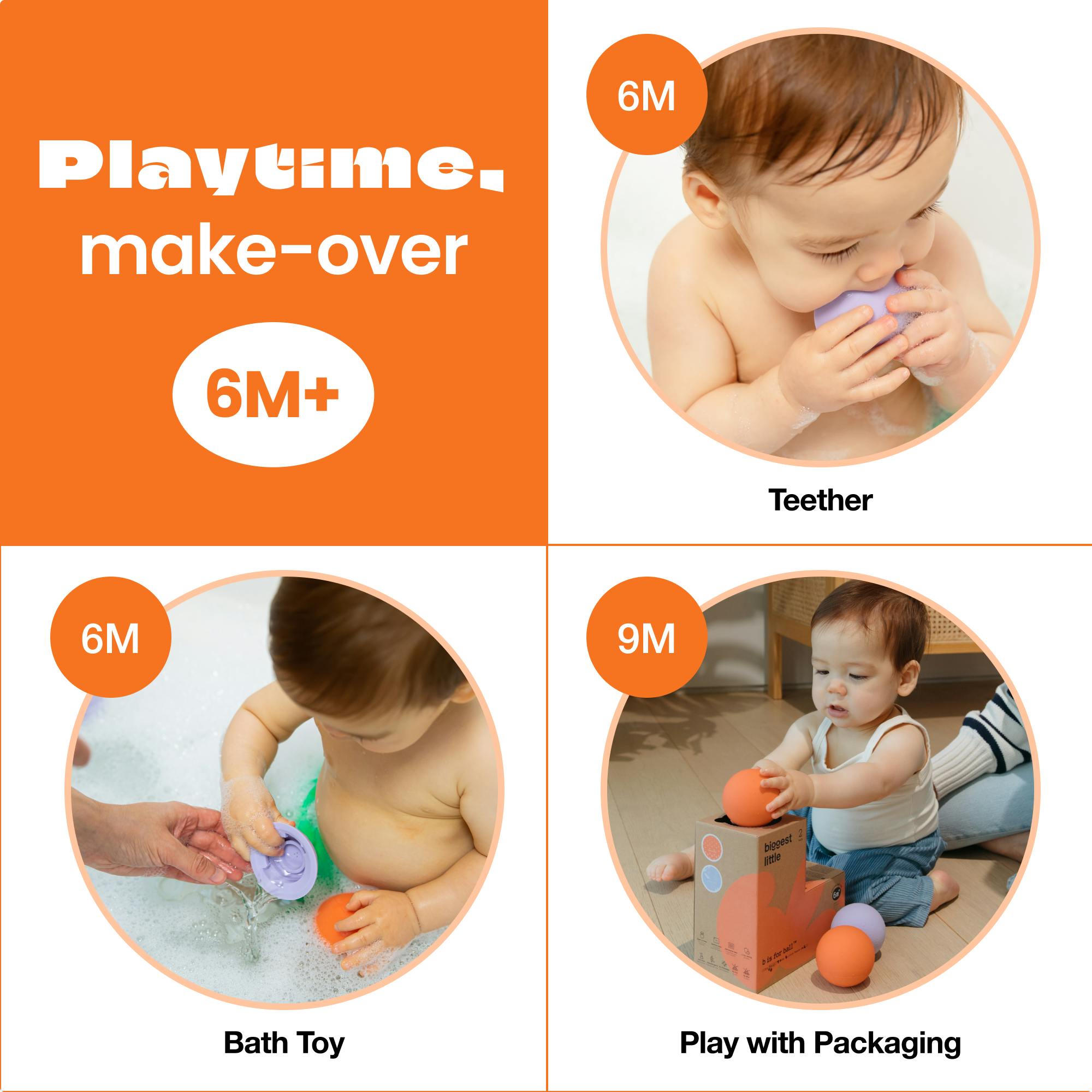 All-in-One Baby Ball Set of 2 for Sensory Bath & Play