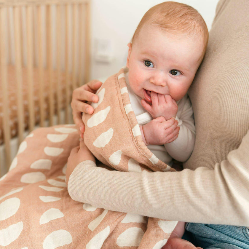 Cotton Jacquard Neutral Baby Blanket (Copper Moon Phase)
