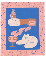 Cocktail Cat Knit Blanket