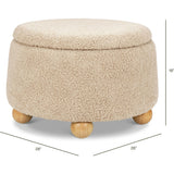 Tuffet Storage Ottoman in Chai Shearling with Honey Ball Feet