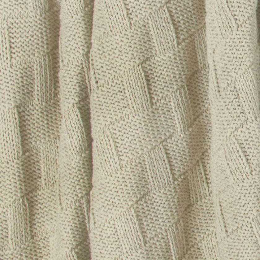 Textured Sustainable Knit Throw Blanket - Basketweave