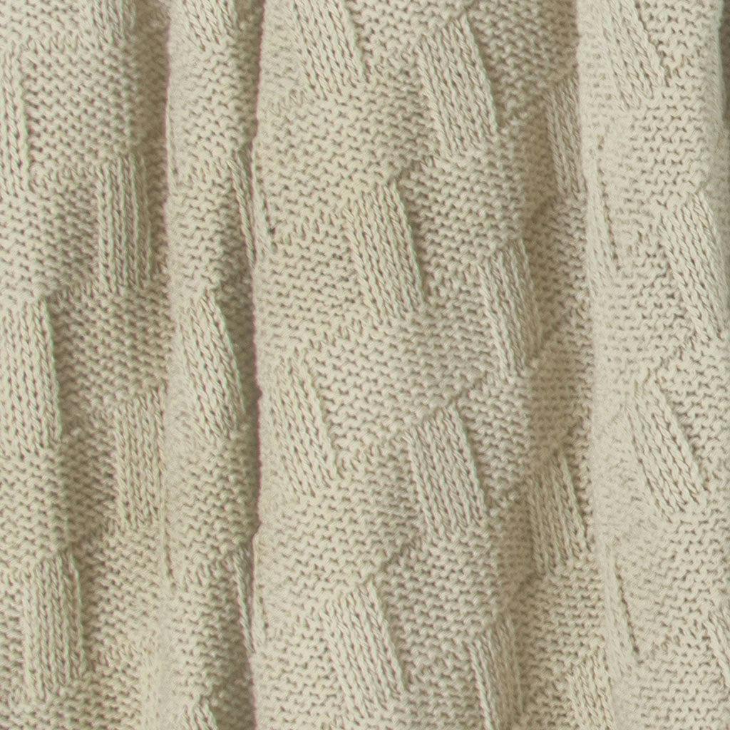 Textured Sustainable Knit Throw Blanket - Basketweave