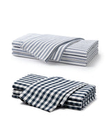 Navy French Ticking & Navy Gingham Napkin Bundle