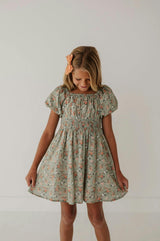 Peasant Bubble Sleeve Dress Isabella Paisley