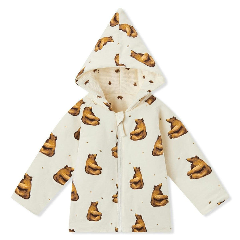 Honey Reversible Waffle Knit Hooded Jacket