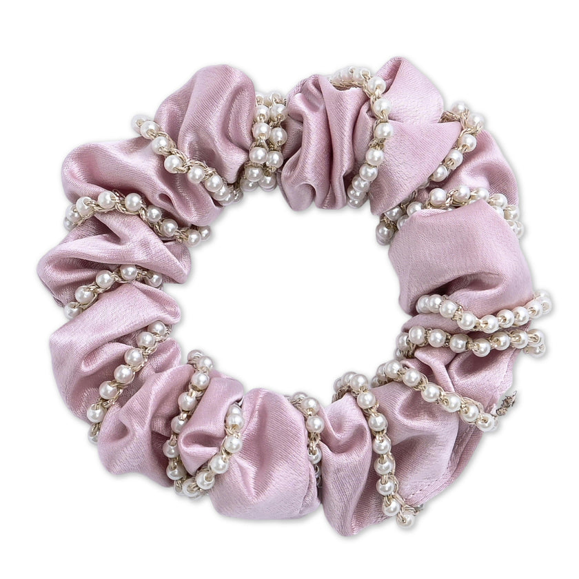 Pearl Accent Scrunchie Set
