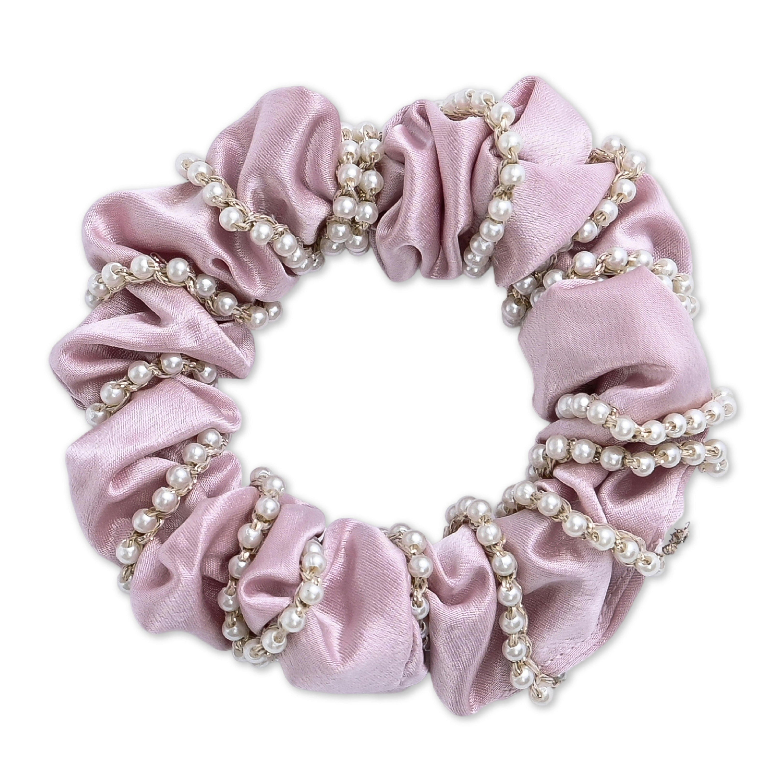 Pearl Accent Scrunchie Set