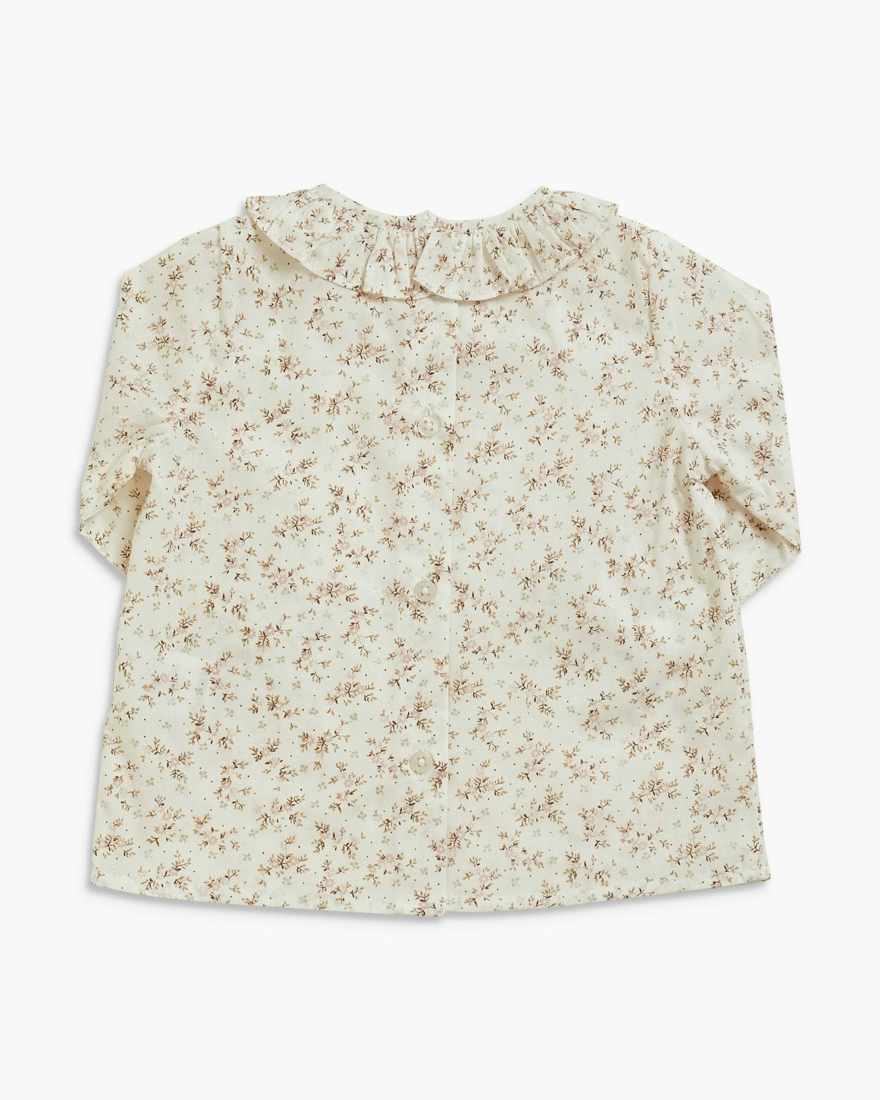 Amelia Blouse Pink Gold Floral