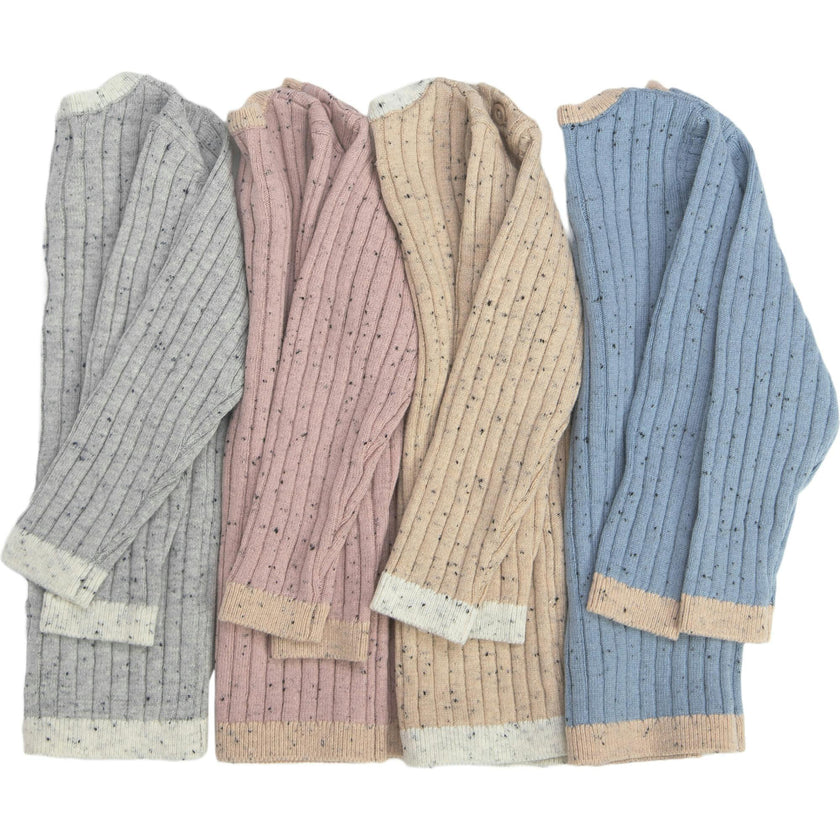 Ribbed Knit Long Sleeve Retro Top