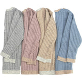 Ribbed Knit Long Sleeve Retro Top