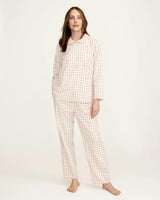 Women's Twill Colette Pajama Set in Camel Gingham
