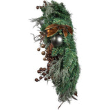 24-Inch Unlit Copper and Silver Balls Green Wreath