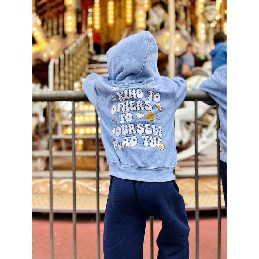 Kids Be Kind Hoodie-Washed blue-Unisex