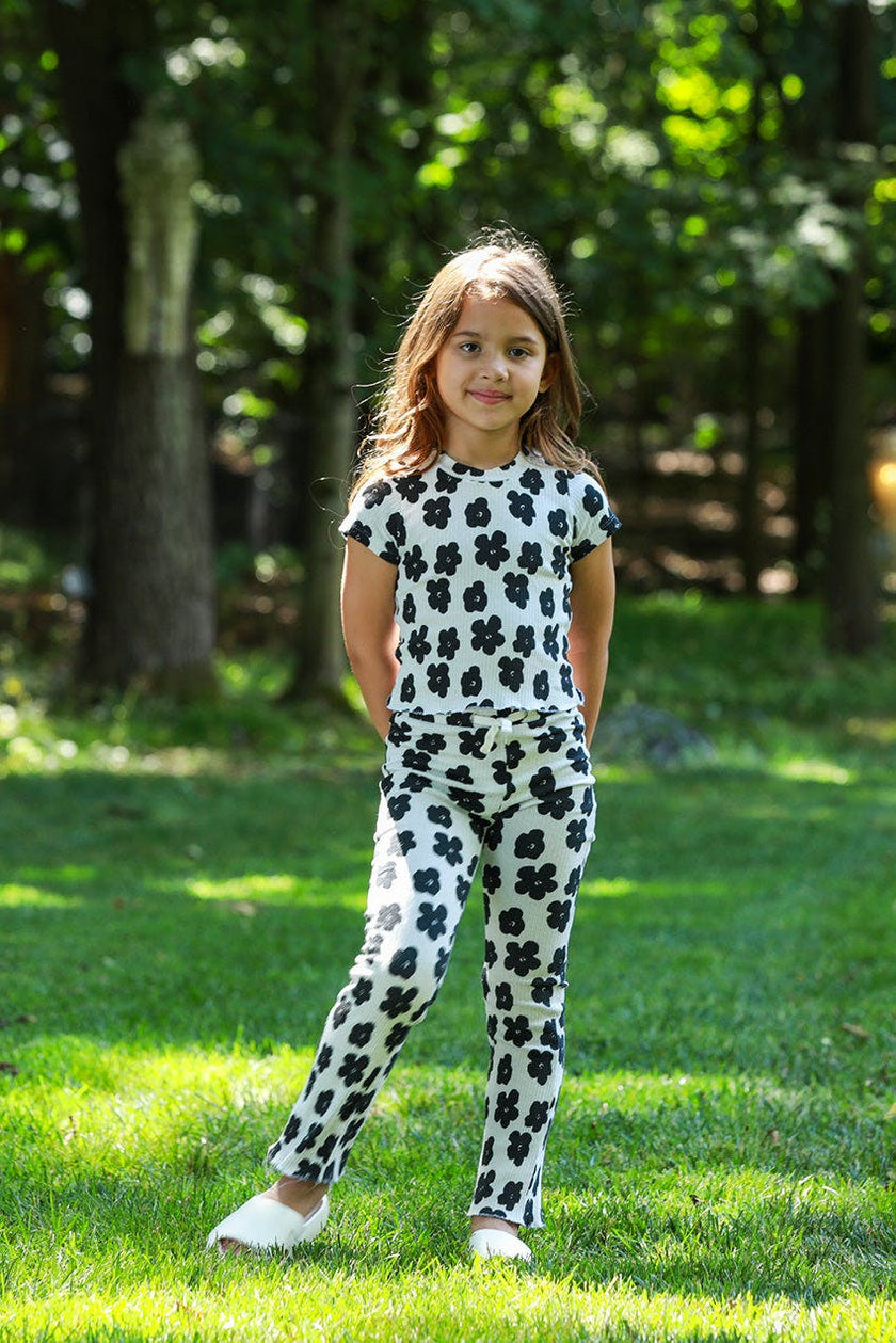 Organic Cotton Slim Flare Ribbed Pant