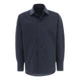 Navy Fleur De Lis Print Dress Shirt