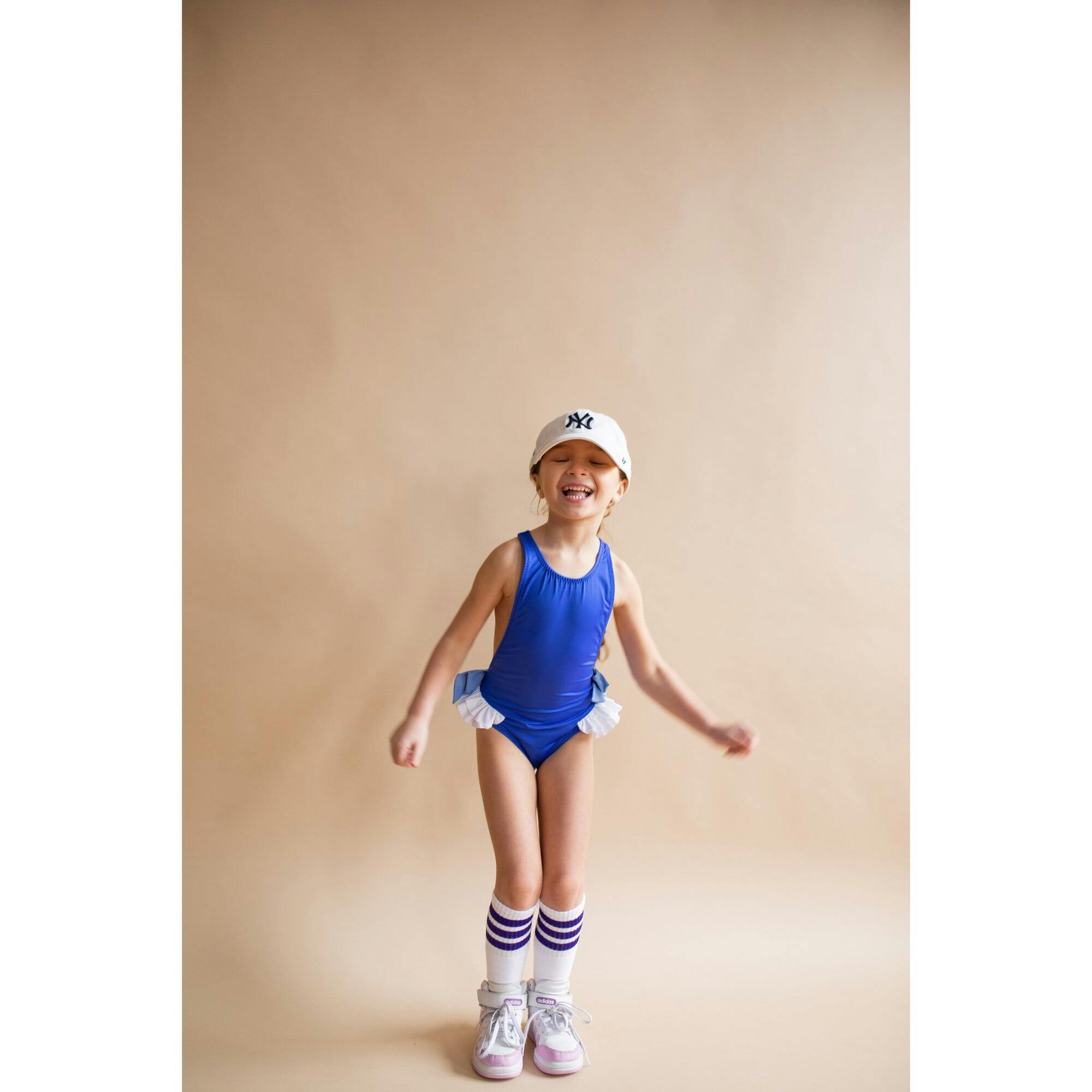 The Soho Crossover Back Strap One-Piece Swimwsuit, Blue Deep