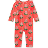 Ruffle Shoulder Baby Romper, Pink