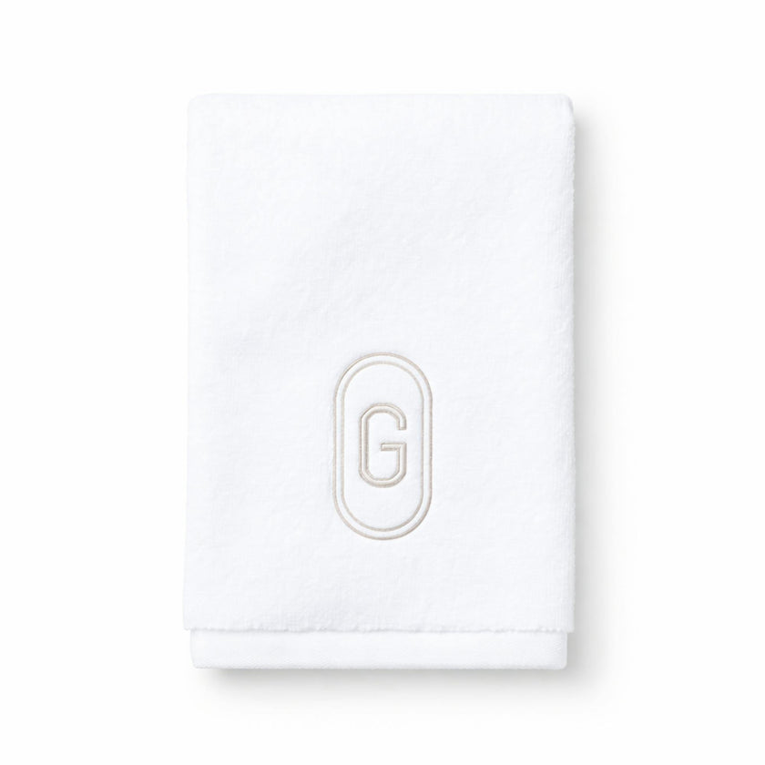 DH Oval Monogram Embroidered Fingertip Towel